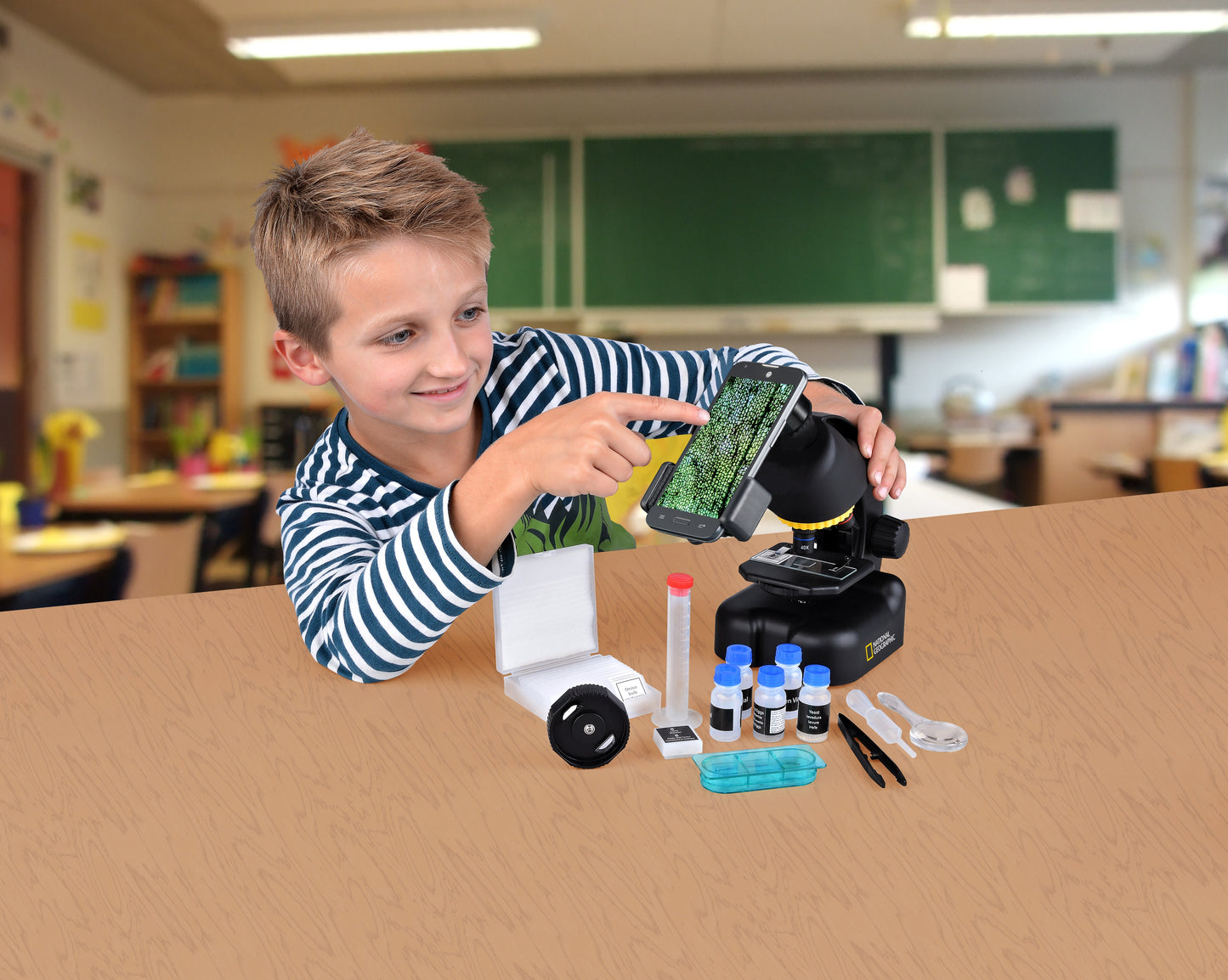 40-640x Microscope avec Adaptateur pour Smartphone
