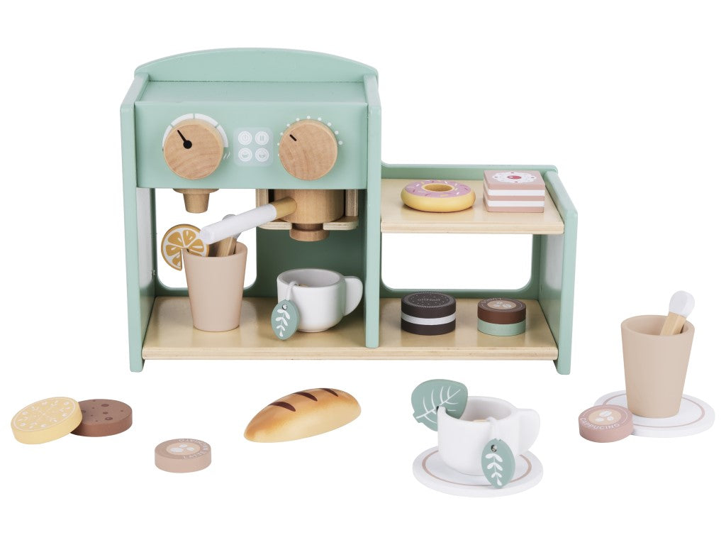 Machine à café et magasin en bois