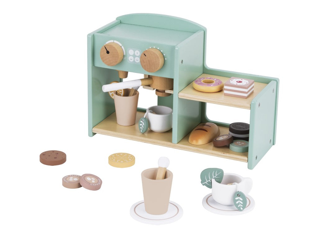 Machine à café et magasin en bois
