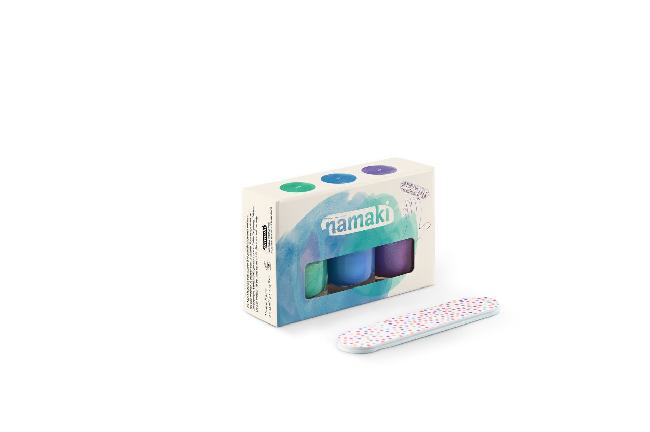 Coffret 3 vernis à ongles pelables à base d'eau - Aurore boréale