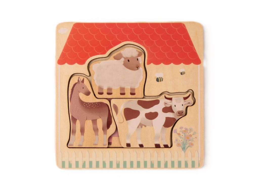 Puzzle en bois multicouche - Ferme avec animaux