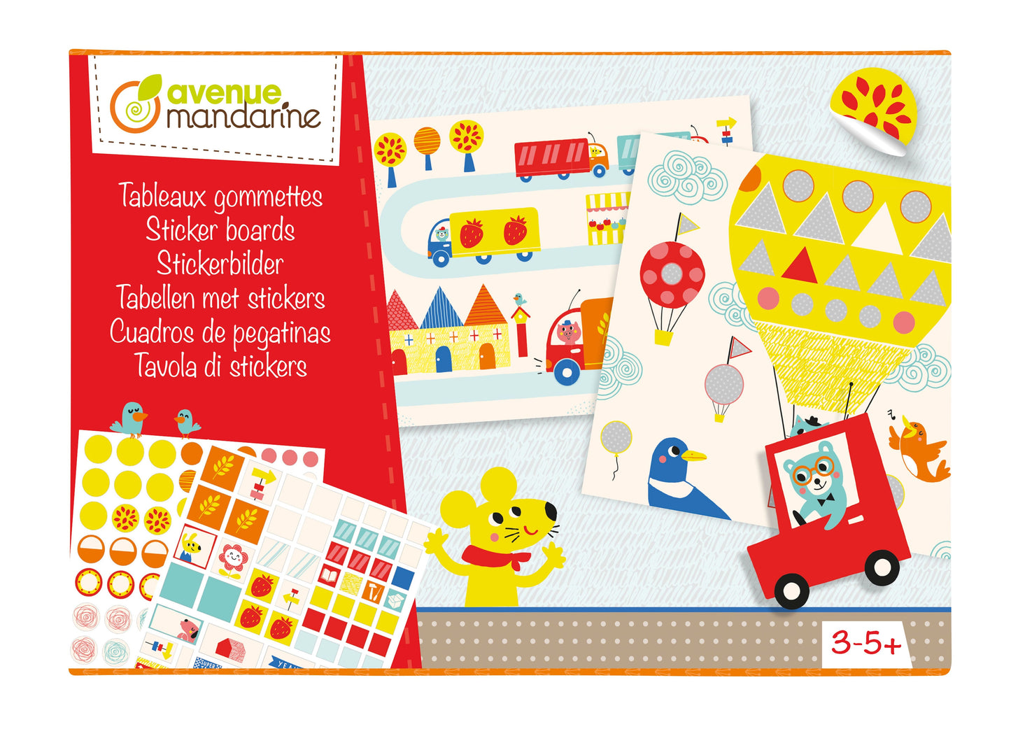 Boîte créative, Tableaux gommettes, Transports