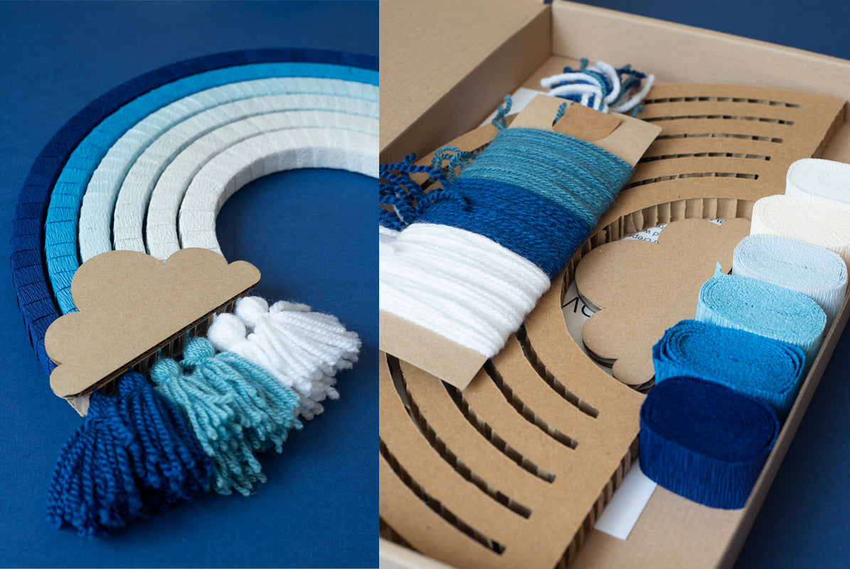 DIY arc-en-ciel mono bleu