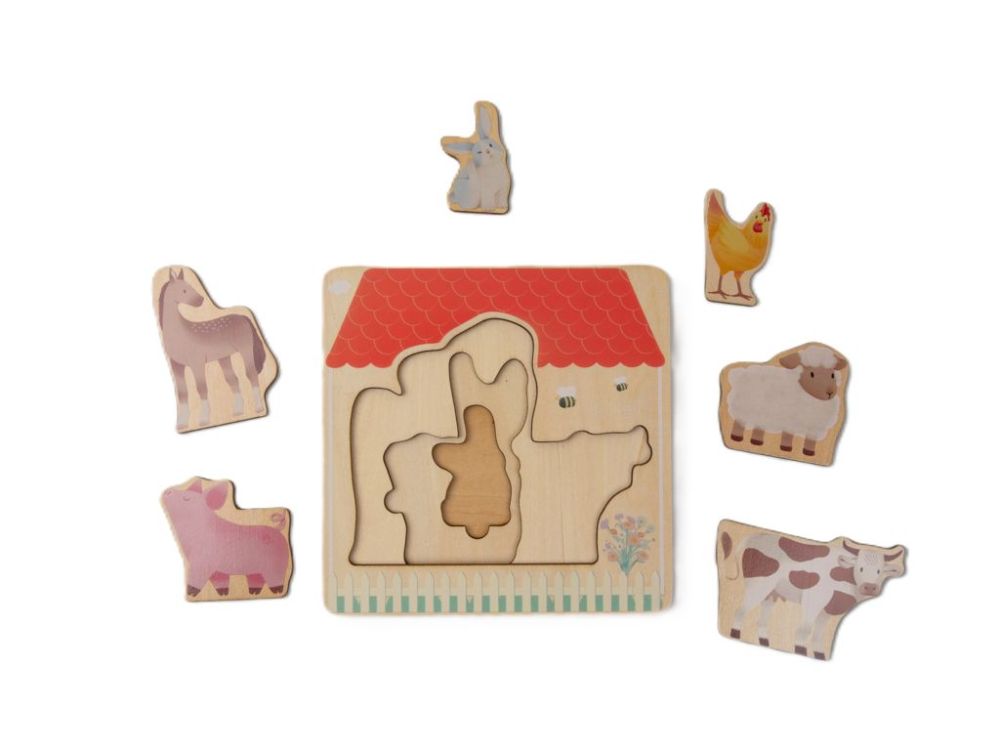 Puzzle en bois multicouche - Ferme avec animaux