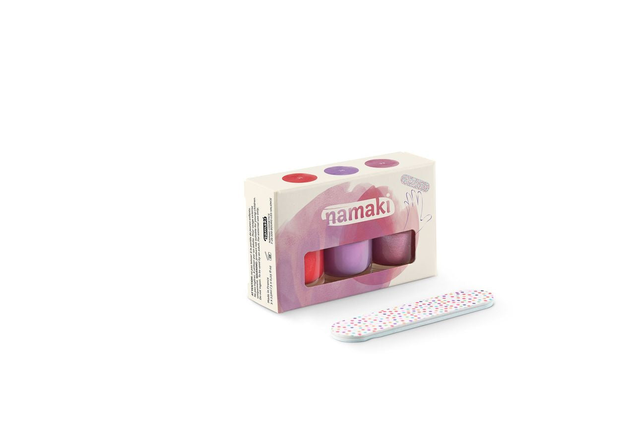 Coffret 3 vernis à ongles pelables à base d'eau - Roses éternelles