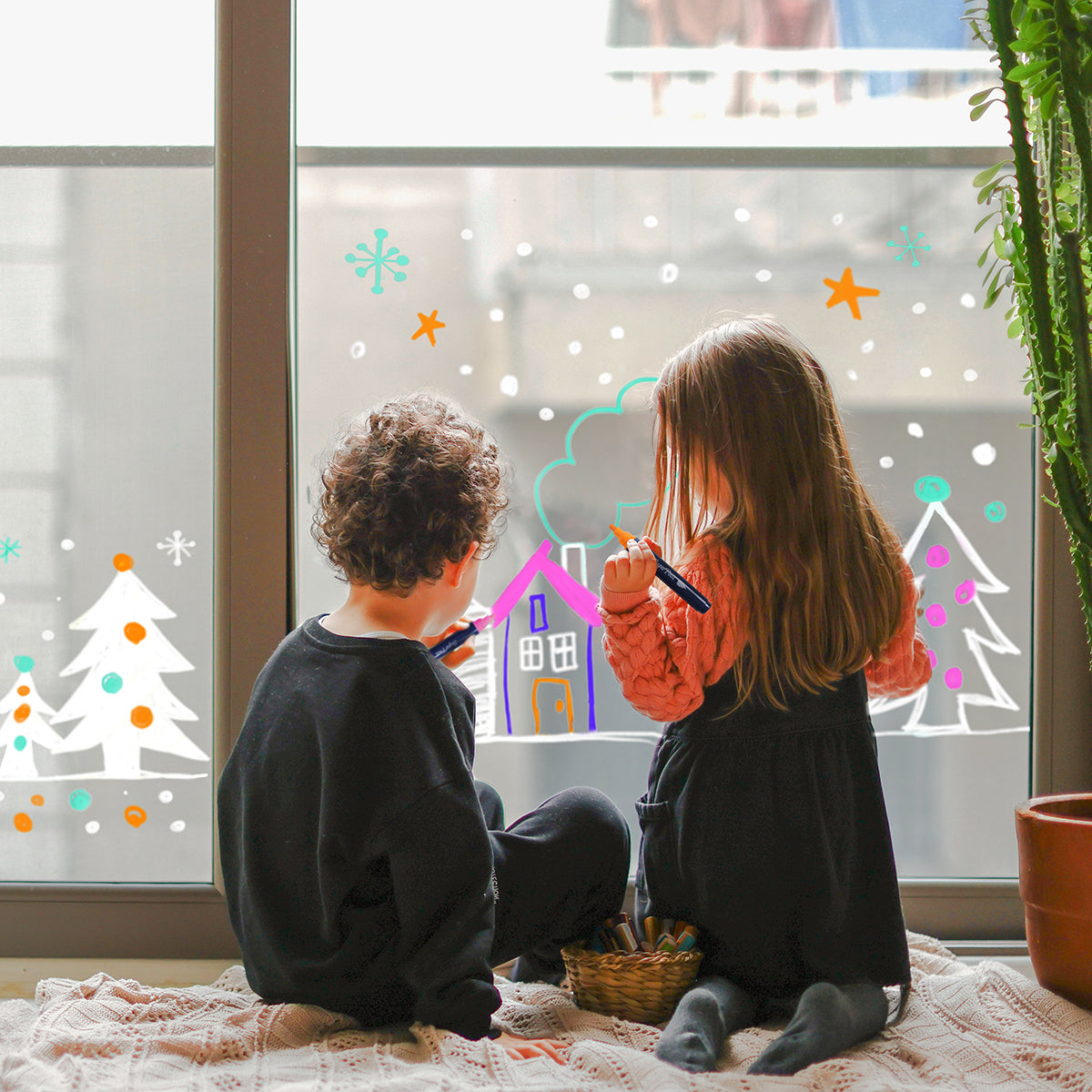 6 feutres pour vitres et miroirs