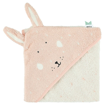 Serviette à capuche | 75X75cm - Mme, Lapin