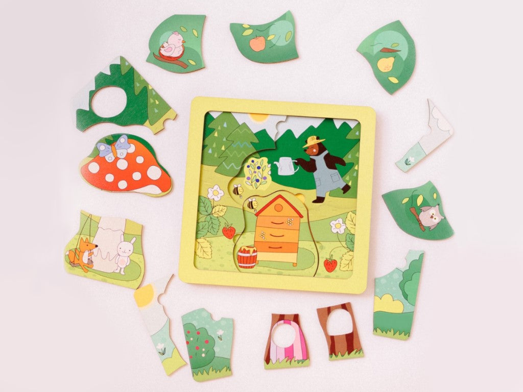 Puzzle en bois - animaux de la forêt