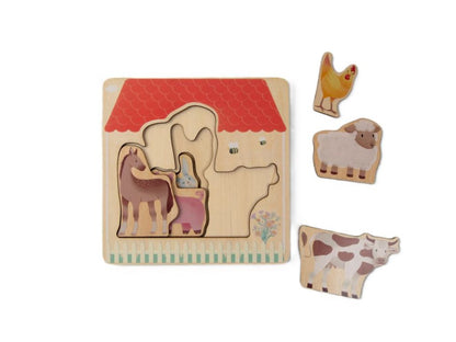 Puzzle en bois multicouche - Ferme avec animaux