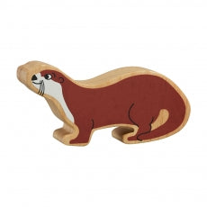 Loutre bois naturel peint
