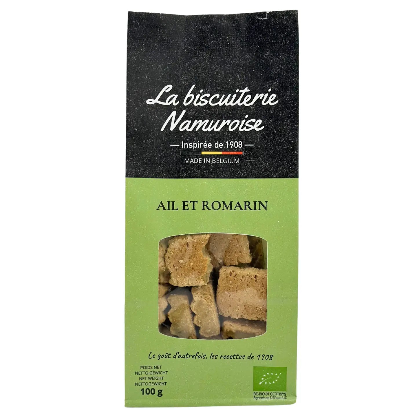 Biscuits salés - ail & romarin - BIO (SACHET 100g)