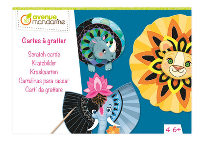 Boîte créative, Mandala animaux à gratter