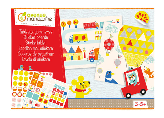 Boîte créative, Tableaux gommettes, Transports