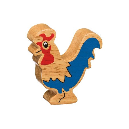 Coq bois naturel peint