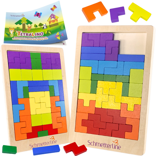Puzzle : en bois - Lot de 2 puzzles avec pièces de rechange incluses