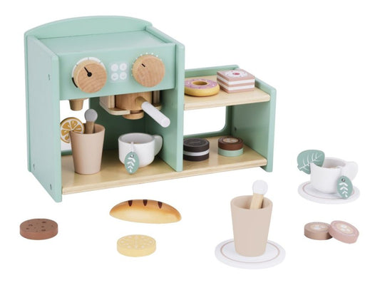 Machine à café et magasin en bois