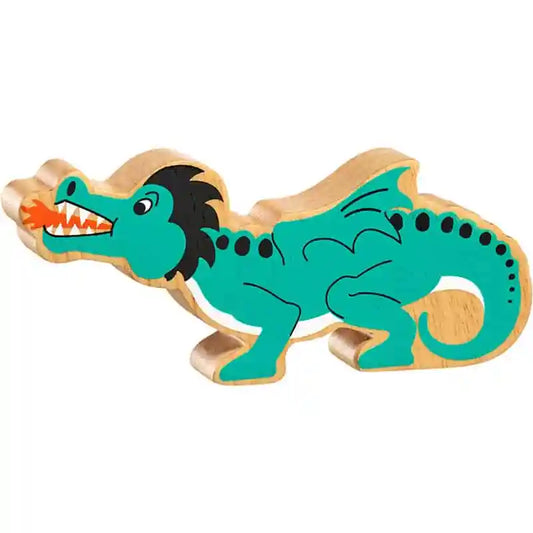 Dragon bois naturel peint