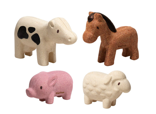 Animaux de la ferme en bois