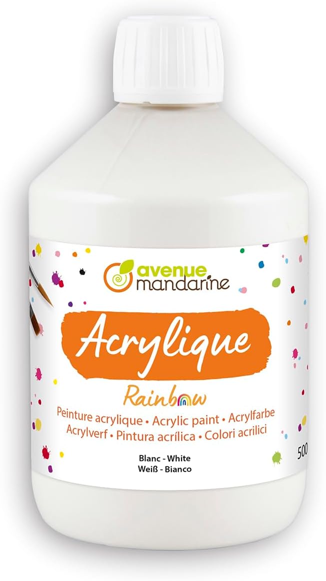 Peinture acrylique Rainbow 500mL Blanc