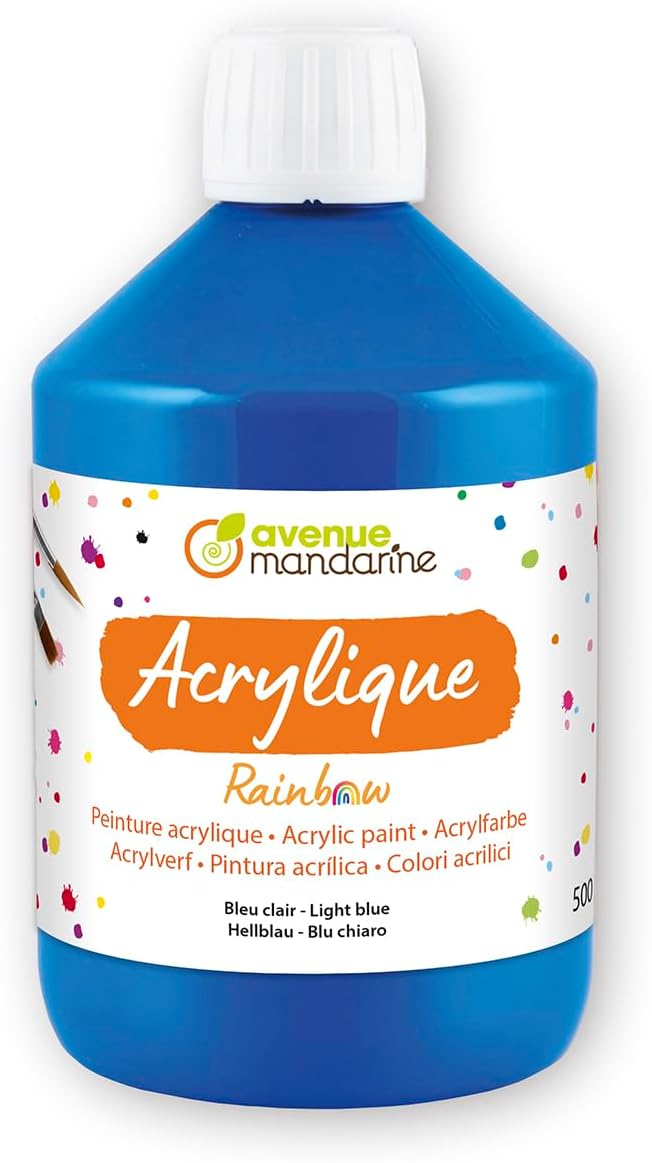 Peinture acrylique Rainbow 500mL Bleu Clair