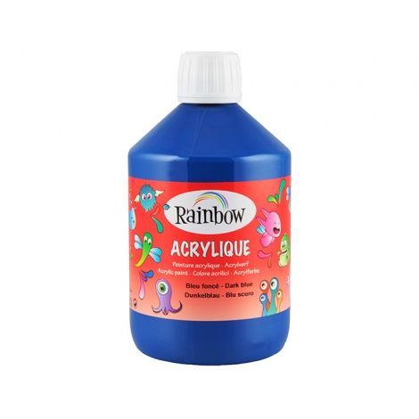 Peinture acrylique Rainbow 500mL Bleu Foncé