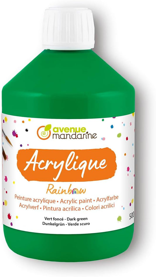 Peinture acrylique Rainbow 500mL Vert foncé