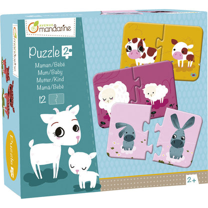Puzzles 2 pièces, Maman/bébé