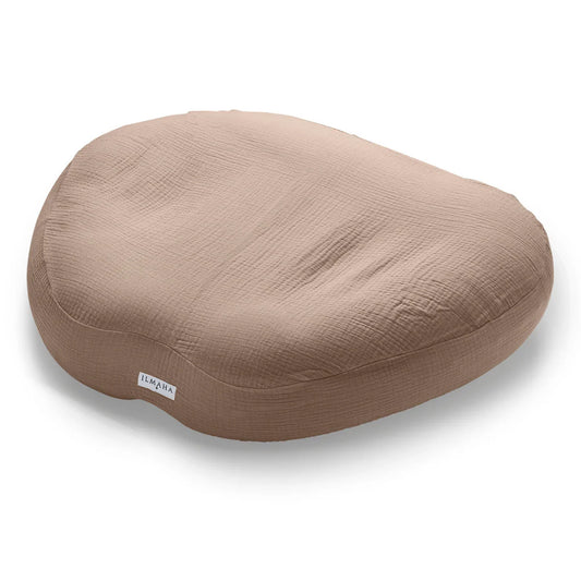 Housse Relax pour coussin d'allaitement  jumeaux en mousseline | Taupe