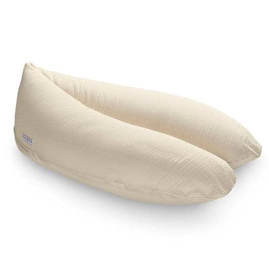 Coussin d’allaitement en mousseline |Écru