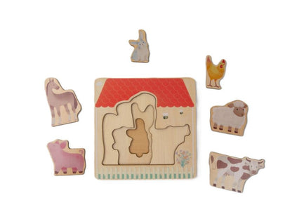 Puzzle en bois multicouche - Ferme avec animaux