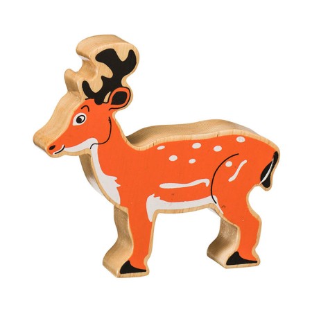 Cerf bois naturel peint