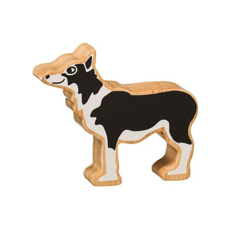 Chien bois naturel peint