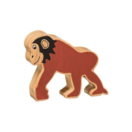 Chimpanzée bois naturel peint
