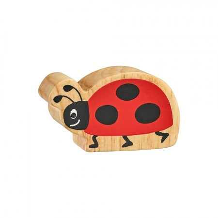 Coccinelle bois naturel peint