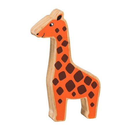 Girafe bois naturel peint