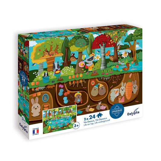 Puzzle 2x24 pcs - Vie dessus, vie dessous