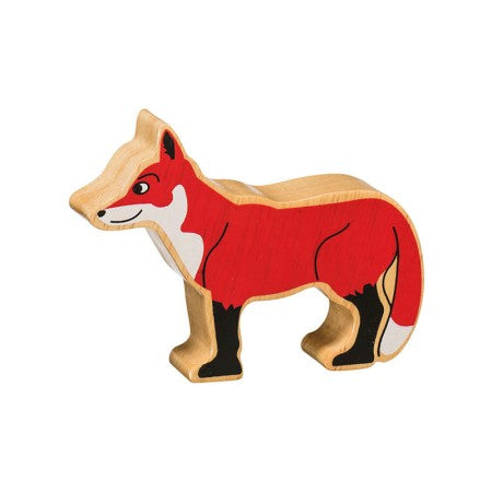 Renard bois naturel peint