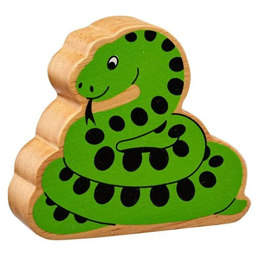 Serpent bois naturel peint