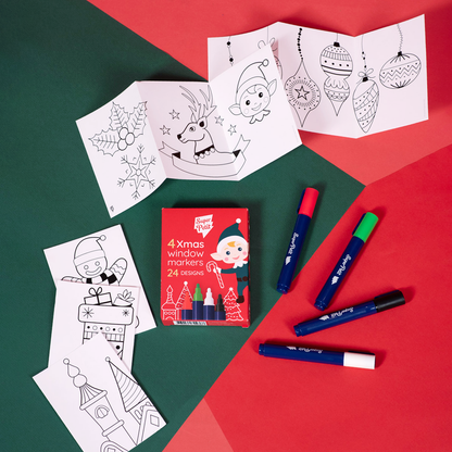 Quatre feutres pour vitres thème Noël