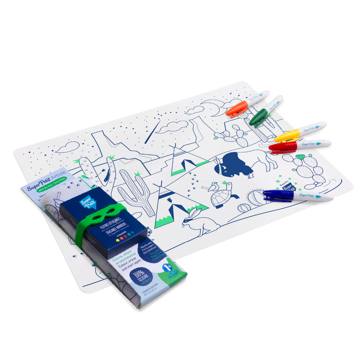 set à colorier La vallée des cactus