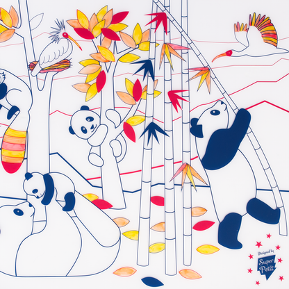 set à colorier les pandas d'Asie