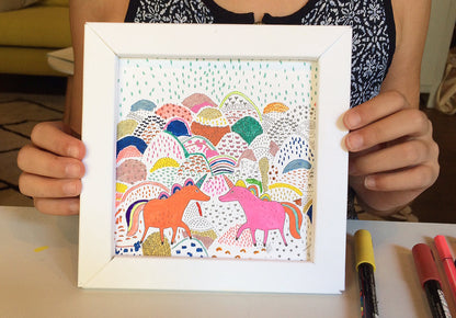 mes TABLEAUX LICORNES À COLORIER