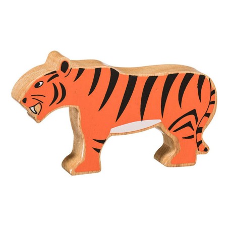 Tigre bois naturel peint